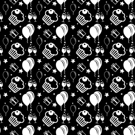 Happy birthday and anniversary seamless background pattern in vectorのイラスト素材