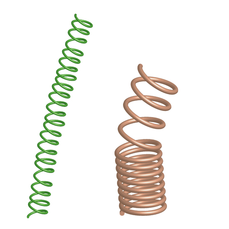 Deformed Chrome and green springs.のイラスト素材