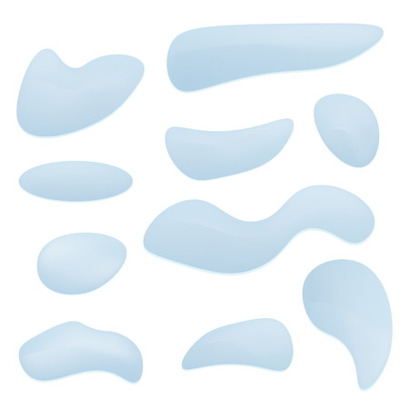 Snow texture design elements set. Snow cap, snowball, snowdrift with transparency shadow.のイラスト素材