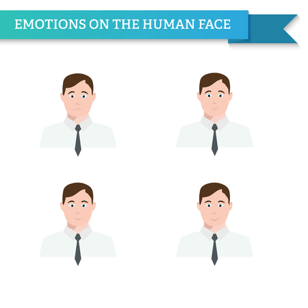 Avatar: man in tie emotionsのイラスト素材
