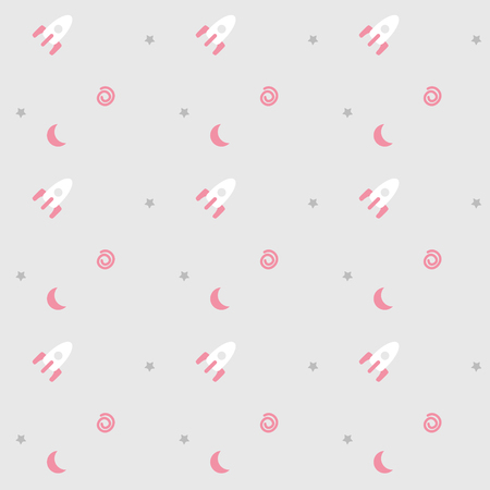 Seamless pattern with rockets. Child pattern.のイラスト素材
