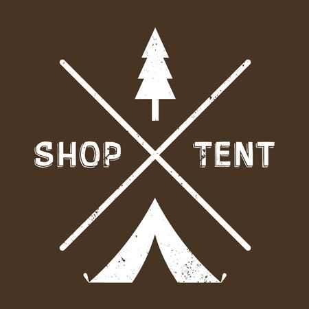 Vintage logotype of camping or shopのイラスト素材