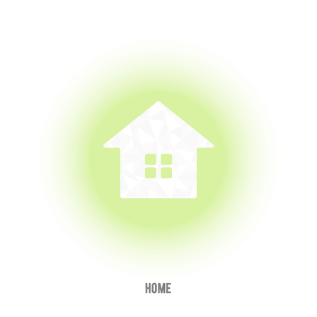 House with window in green circleのイラスト素材