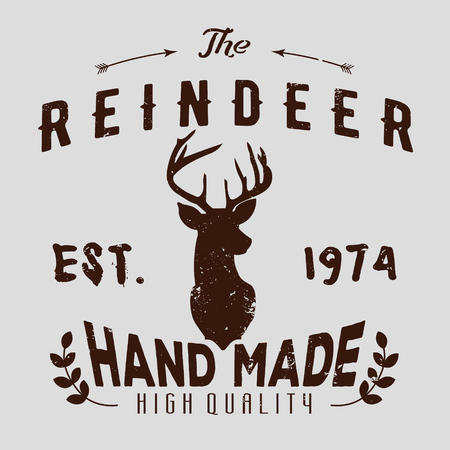 Authentic hipster logotype with reindeer and arrows.のイラスト素材