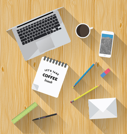 Working place in flat design. Constructor of your own work spaceのイラスト素材