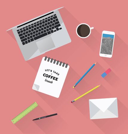 Working place in flat design. Constructor of your own work spaceのイラスト素材