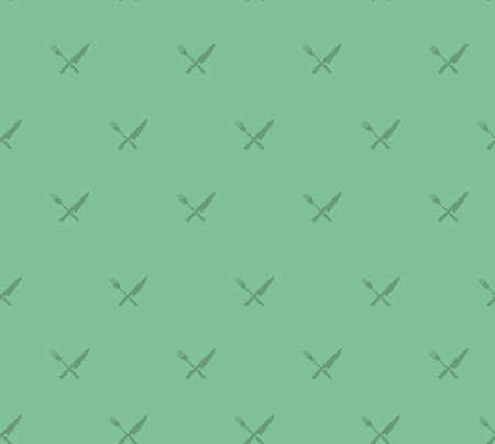 Seamless pattern with crossed knife and fork. Kitchen print.のイラスト素材
