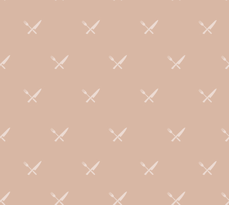 Seamless pattern with crossed knife and fork. Kitchen print.のイラスト素材