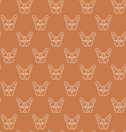 Seamless colorful pattern with frech bulldogのイラスト素材