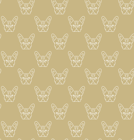 Seamless colorful pattern with frech bulldogのイラスト素材