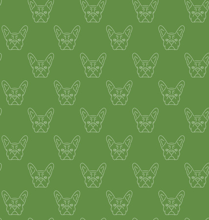 Seamless colorful pattern with frech bulldogのイラスト素材