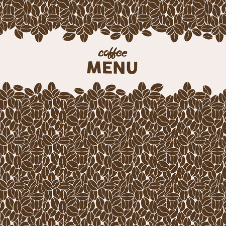 Hand Drawn coffee beans. Seamless pattern. Hipster stylized lettering coffee menu. Vector illustration. Hand drawn sketch. Background for cafe and restaurant menu designのイラスト素材