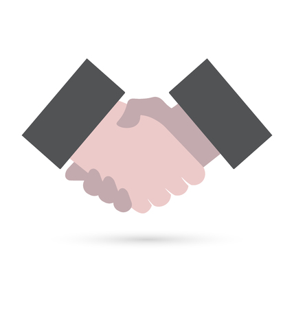Handshake icon, flat style. Vector illustrationのイラスト素材