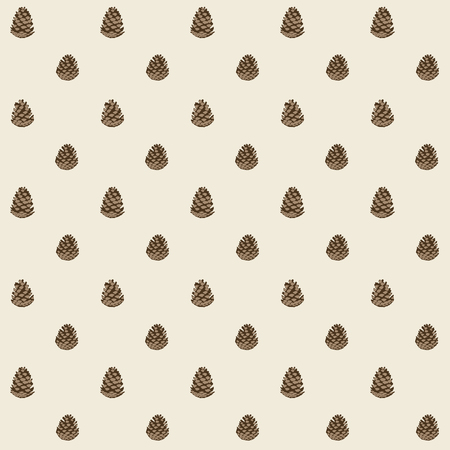 Seamless pattern with pinecones. Design or background for invitation, poster, greeting cards, wallpaper. New year holiday vector illustration.のイラスト素材