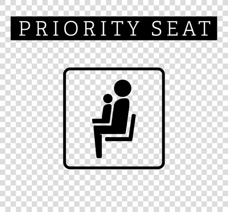 Mom or mother with child sign. Priority seating for customers, special place icon isolated on background. illustration flat style.のイラスト素材