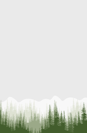 Green forest and mountains backgrounds. Templates design for greeting, prints, web design, invitation. Set of stylish cards. Vector illustration. Hipster logo tourismのイラスト素材