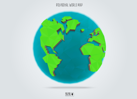 Polygonal Earth planet. Low poly design. Vector Illustration.のイラスト素材