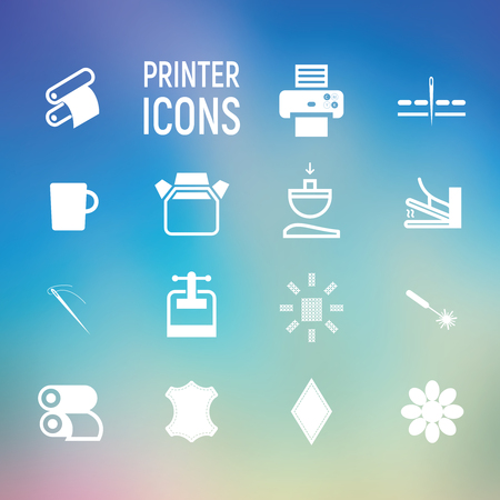 Icons types of printing, typography. Vector illustrationのイラスト素材