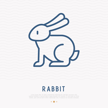 Rabbit thin line icon. Modern vector illustration of Easter symbol.のイラスト素材