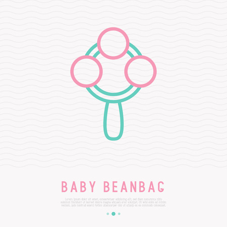 Baby beanbag thin line icon. Modern vector illustration of toy.のイラスト素材