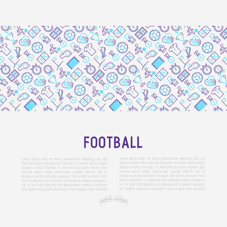 Football concept with thin line iconsのイラスト素材