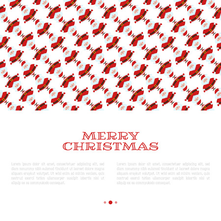 Christmas concept with funny Santa Claus and place for text. Modern vector illustration in flat style.のイラスト素材
