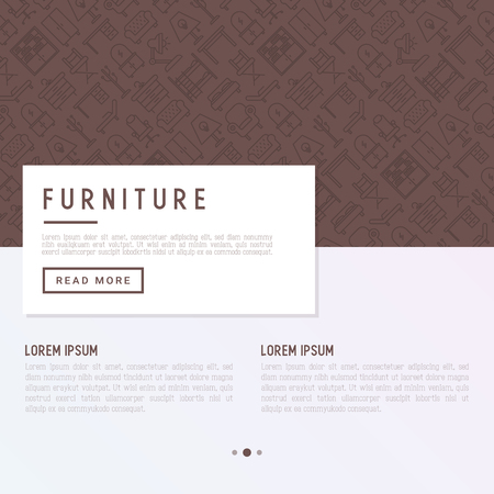 Furniture concept with thin line icons. Modern vector illustration for banners and web pageのイラスト素材