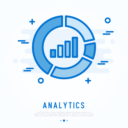 Analytics thin line icon. Chart in circle. Simple vector illustration of SEO.のイラスト素材