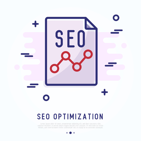Seo optimization thin line icon. Simple vector illustration of data analysis.のイラスト素材