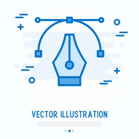 Graphic design thin line icon. Vector illustration of curve.のイラスト素材