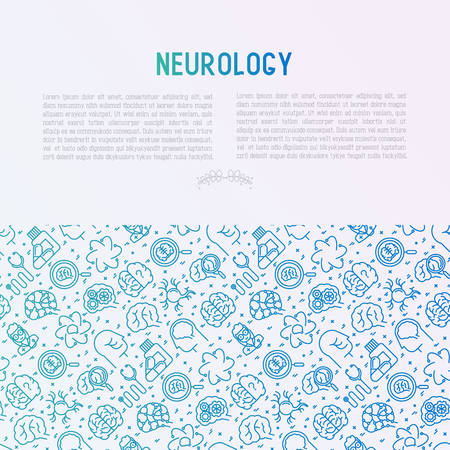 Neurology concept with thin line icons.のイラスト素材