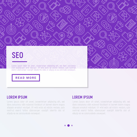 SEO and development concept with thin line icons.のイラスト素材