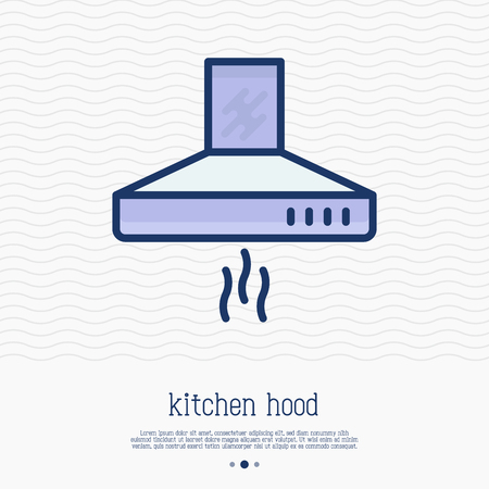 Kitchen hood thin line icon. Simple vector illustration of home appliance.のイラスト素材