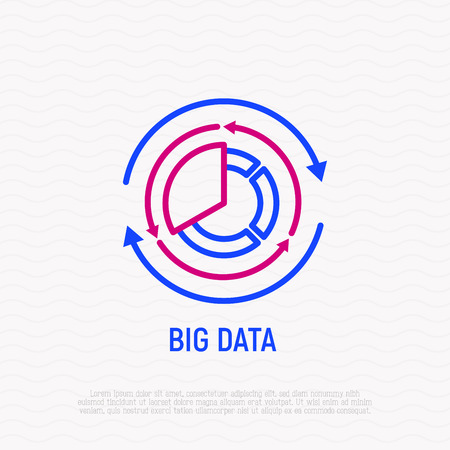Big data thin line icon. Modern vector illustration.のイラスト素材