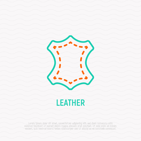 Leather thin line icon. Modern vector illustration, sign for clothing.のイラスト素材