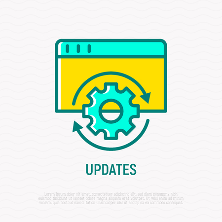 Updates, reload thin line icon. Modern vector illustration.のイラスト素材