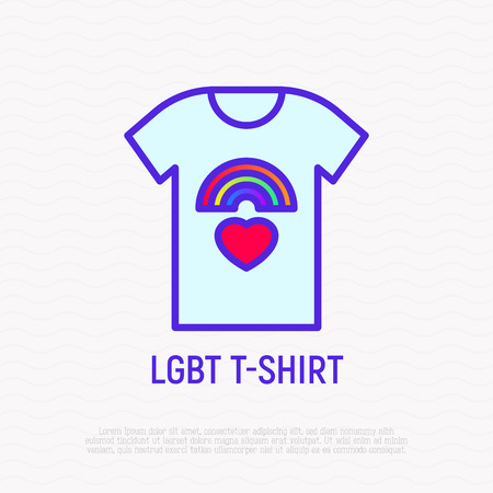 LGBT T-shirt thin line icon. Modern vector illustration.のイラスト素材