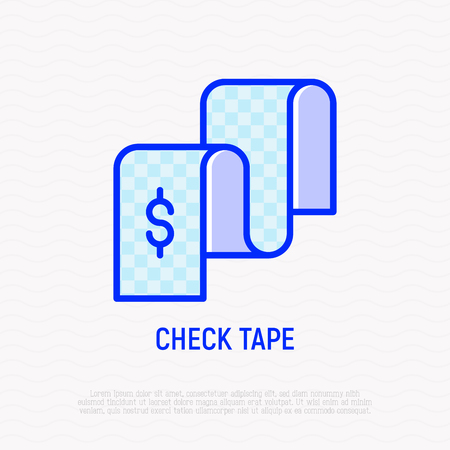 Check tape thin line icon. Modern vector illustration.のイラスト素材