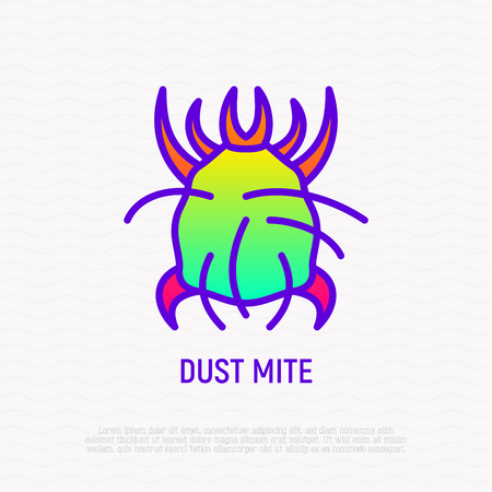 Dust mite thin line icon. Modern vector illustration.のイラスト素材
