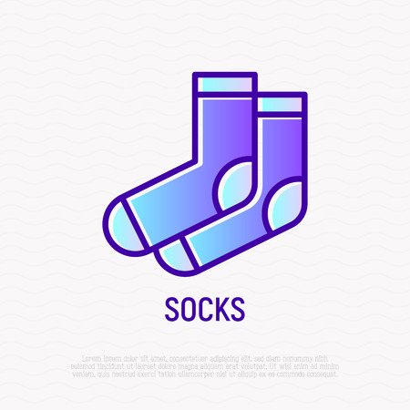 Socks thin line icon. Modern vector illustration.のイラスト素材