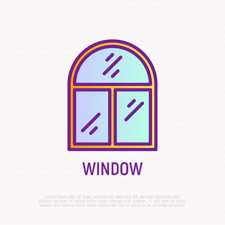 Window thin line icon. Modern vector illustration, element of architecture.のイラスト素材
