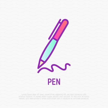 Pen thin line icon. Modern vector illustration.のイラスト素材
