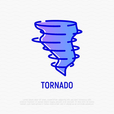 Tornado thin line icon. Modern vector illustration of natural disaster.のイラスト素材