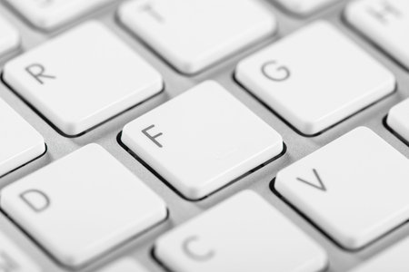 Macro shot of a computer keyboard keys with bokeh effect 