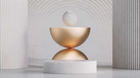 3D background with product display podium for product presentation.の写真素材