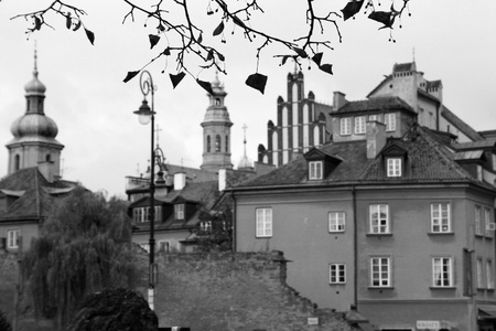 buildings in warsaw. old townの写真素材
