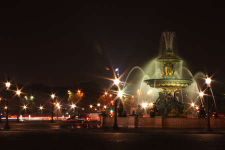 Place de la concorde in Paris at night.の写真素材