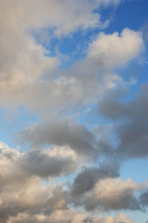 Rainy sky over horizon and clouds  Morning skyの写真素材