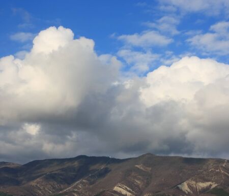 The storm clouds over the mountains  Caucasus Mountains  Sochi の写真素材