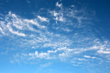 Sky over horizon and white clouds. Morning sky.の写真素材